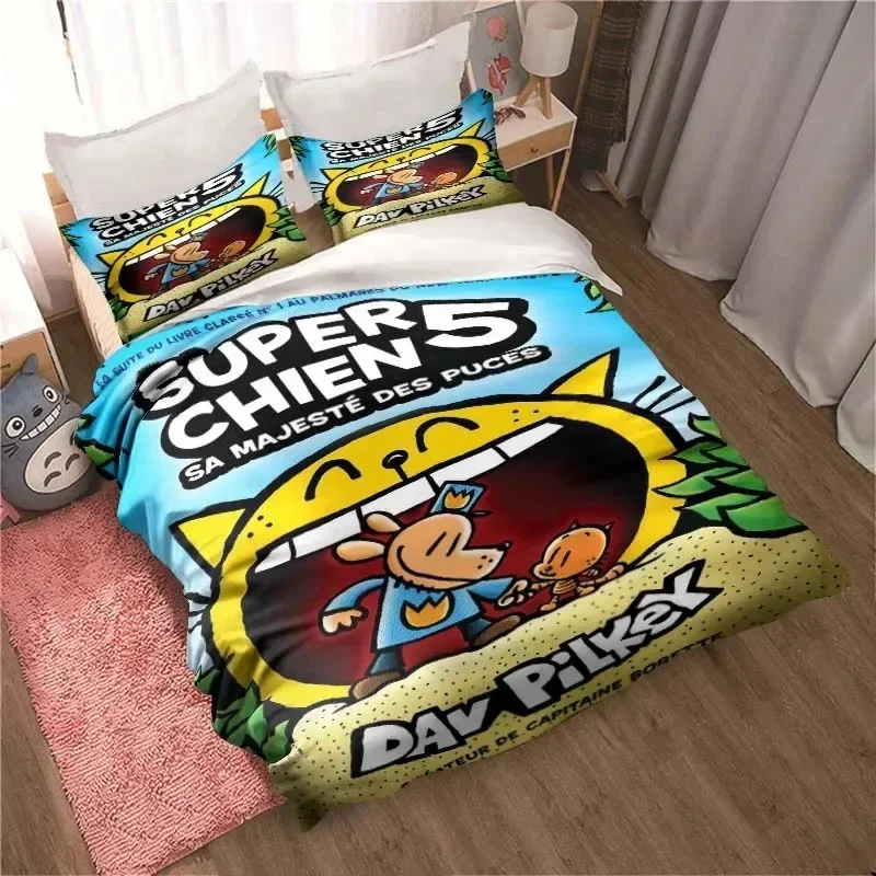 Linen Duvet Cover - KÖPEK ADAM Sevimli Karikatür Desenli Baskılı