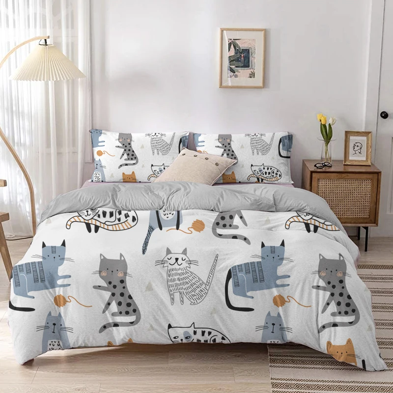 Çizgi film kedi yorgan yatak ö - Linen Duvet Cover incelemesi ve fiyatı