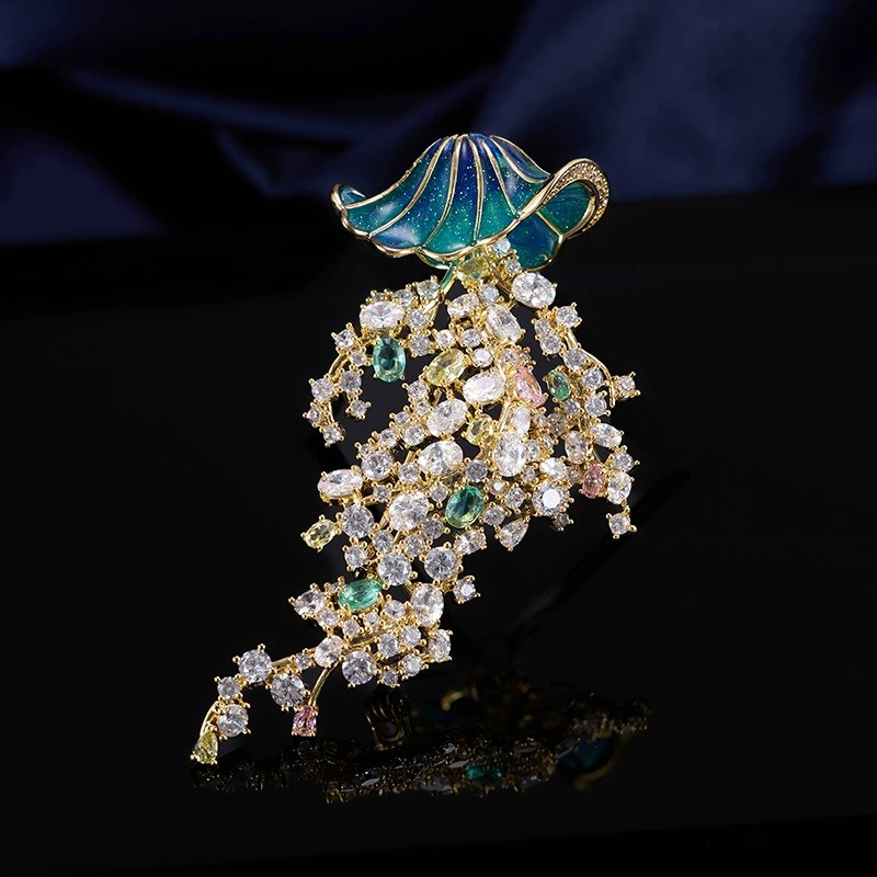 Deniz yaşamı desenli zirkon de - Luxury Lifestyle Jewelry incelemesi ve fiyatı